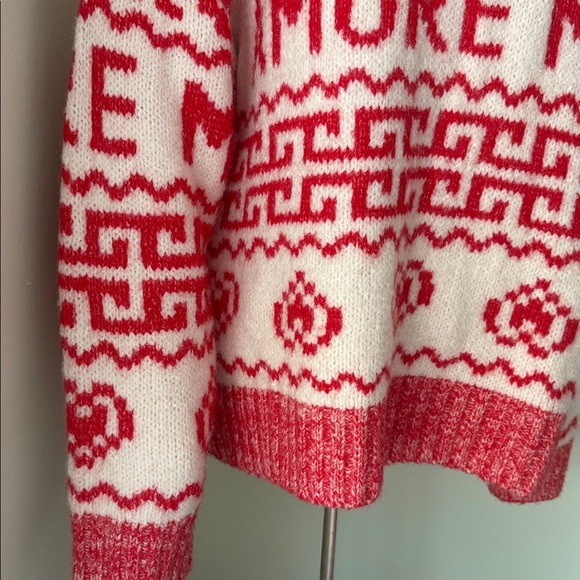 H&M Jacquard-knit Sweater Red White Amore Hearts Size XL Blogger FAVE - Picture 6 of 9